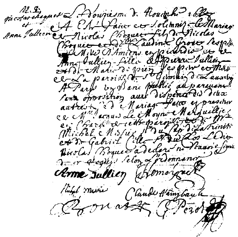 Marriage Record of Nicolas Choquet and Anne Jullien